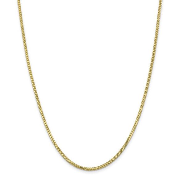 2mm 10k Yellow Gold Solid Franco Chain Necklace, 20 Inch - Picture 3 of 8